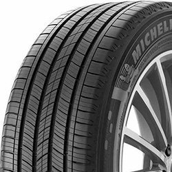 Michelin Primacy All Season tire with detailed tread pattern and alloy wheel.