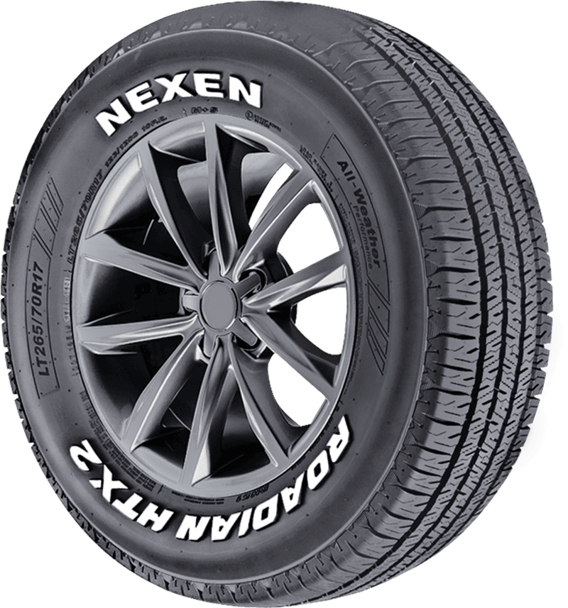 Nexen Roadian HTX 2 tire with alloy wheel, all-weather performance.