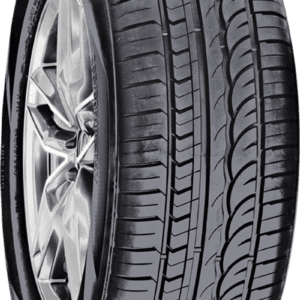 High-quality car tire with detailed tread pattern for optimal performance.