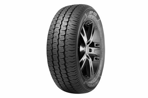 Sunfull SF-05 tire with black alloy wheel for commercial vehicles.