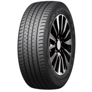 Crossleader tire mounted on a stylish black alloy wheel for vehicles.
