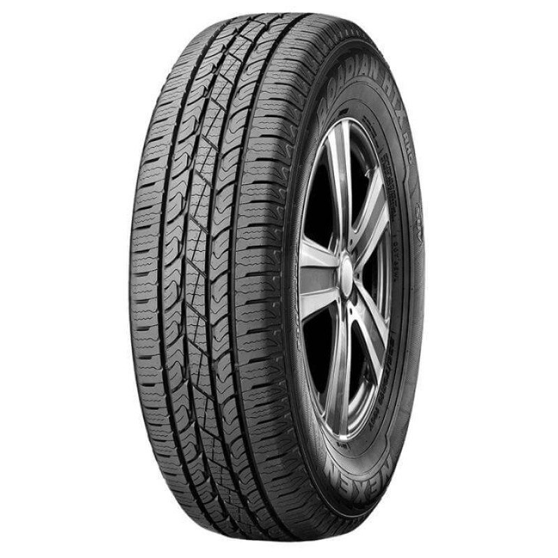 All-season tire with alloy wheel for cars and trucks.