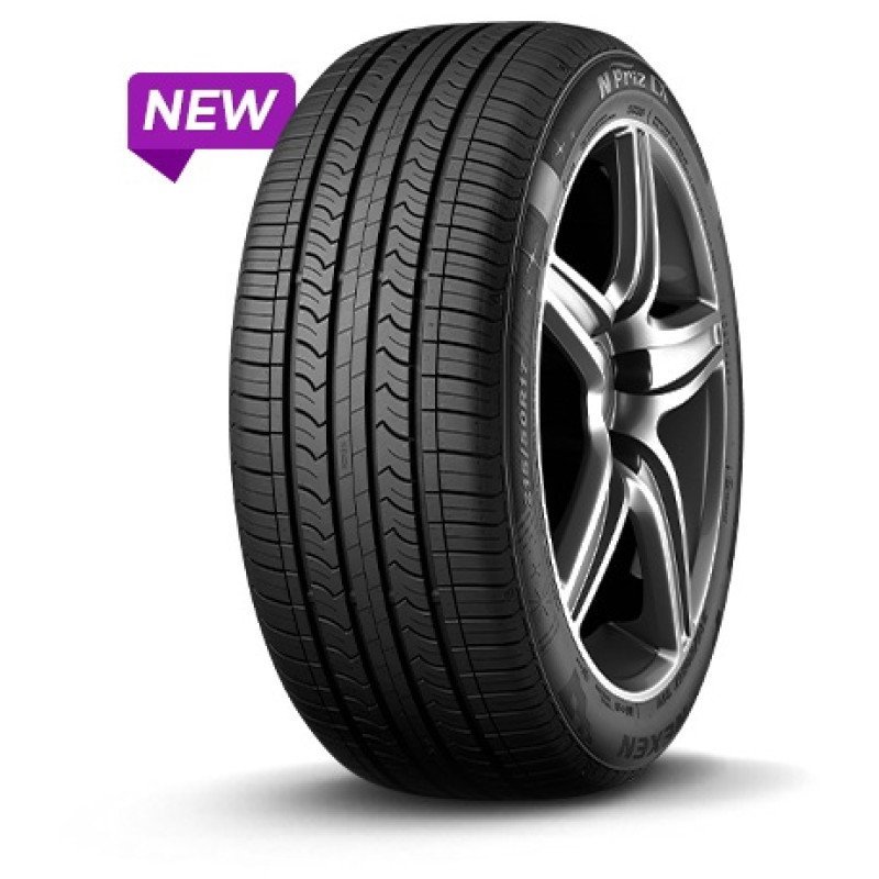 New tire with advanced tread pattern for optimal performance and safety.