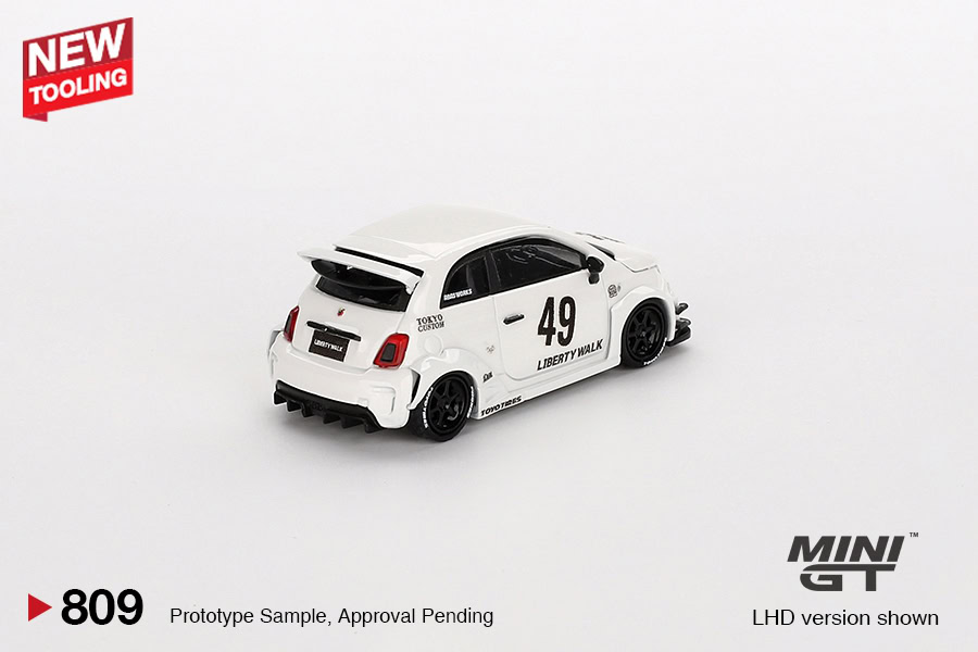 1:64 Abarth 595 LB-WORKS x Abas Works Gara White - obrazek 3
