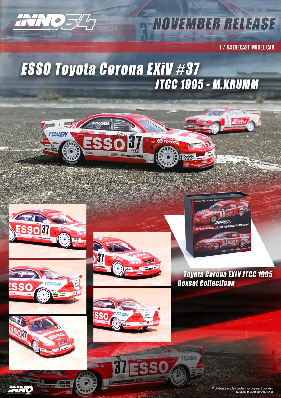 1:64 TOYOTA CORONA EXIV #1 "ZENT" JTCC 95 M. SEKIYA and #37 "ESSO" JTCC - obrazek 3