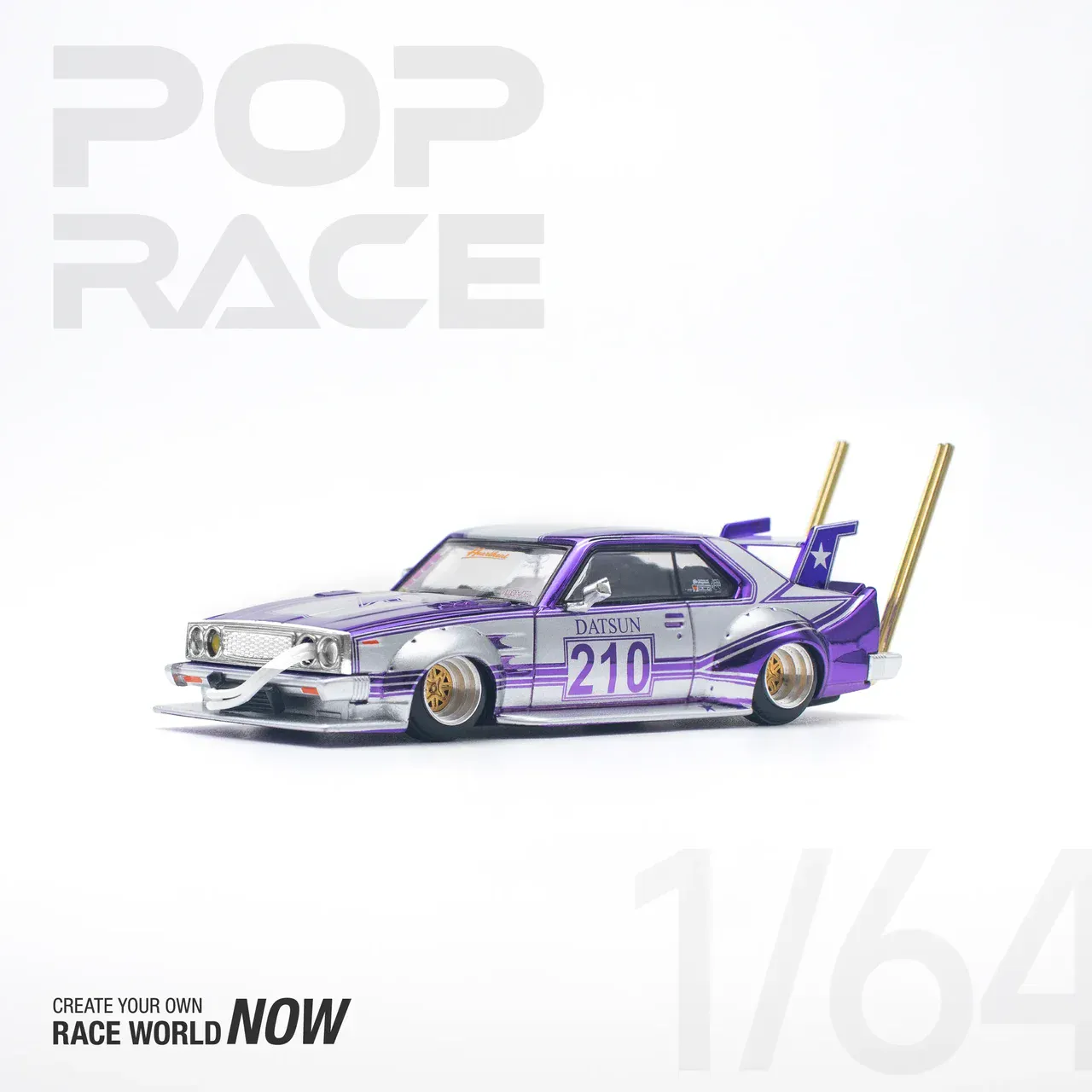 1:64 Nissan Skyline C210 Kaido Racer Bosozoku Style Purple