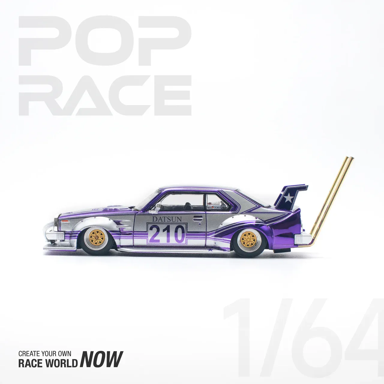 1:64 Nissan Skyline C210 Kaido Racer Bosozoku Style Purple - obrazek 3
