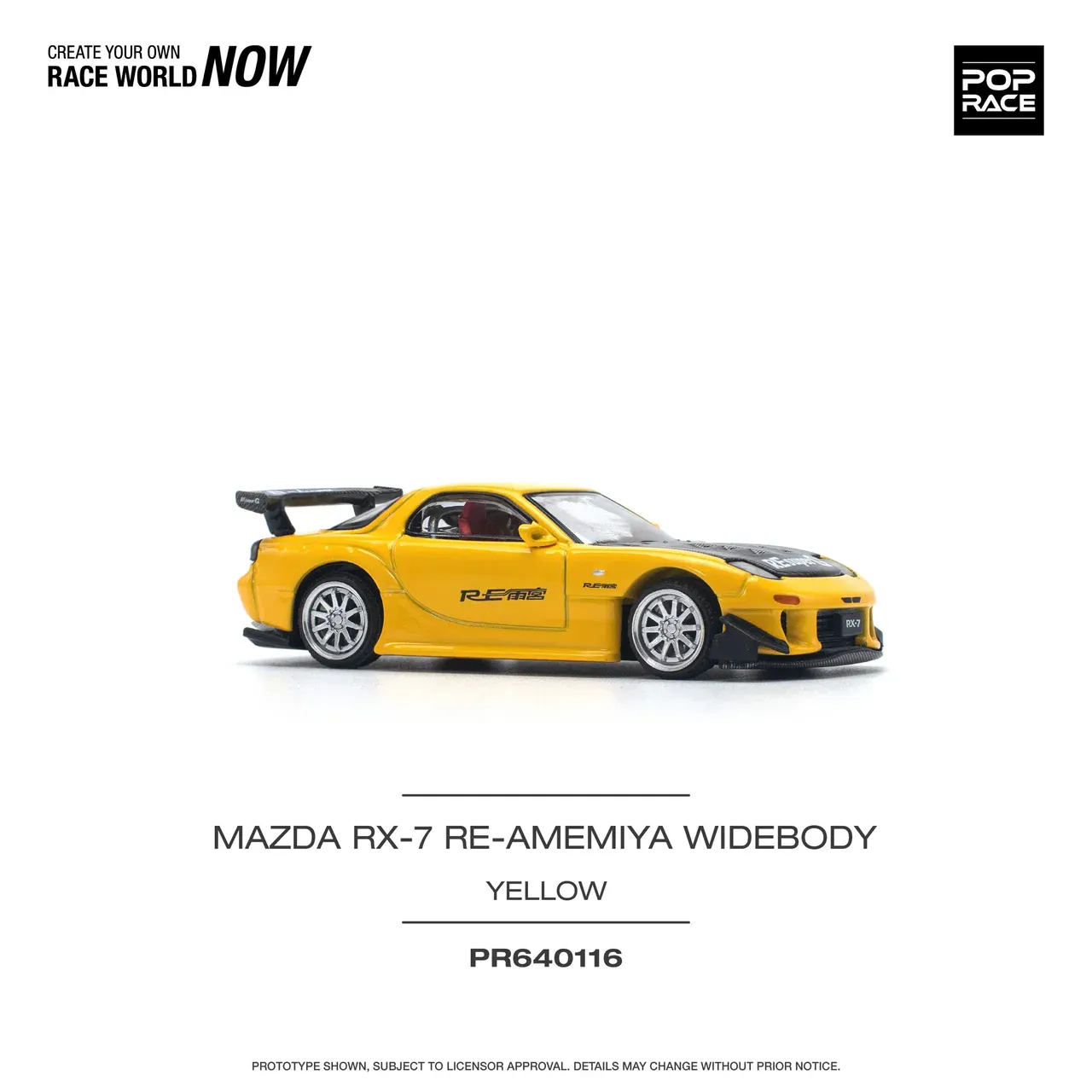 1:64 Mazda RX7 (FD) RE-Amemiya Widebody Yellow - obrazek 7