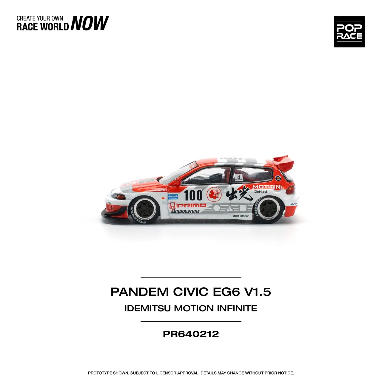 1:64 Honda Pandem Civic EG6 V1.5 Idemitsu Motion Infinite - obrazek 3