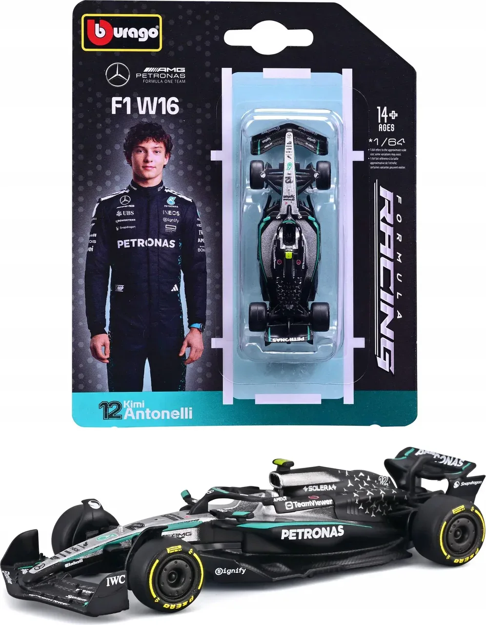 1:64 Mercedes-AMG F1 W16 Kimi Antonelli - obrazek 2