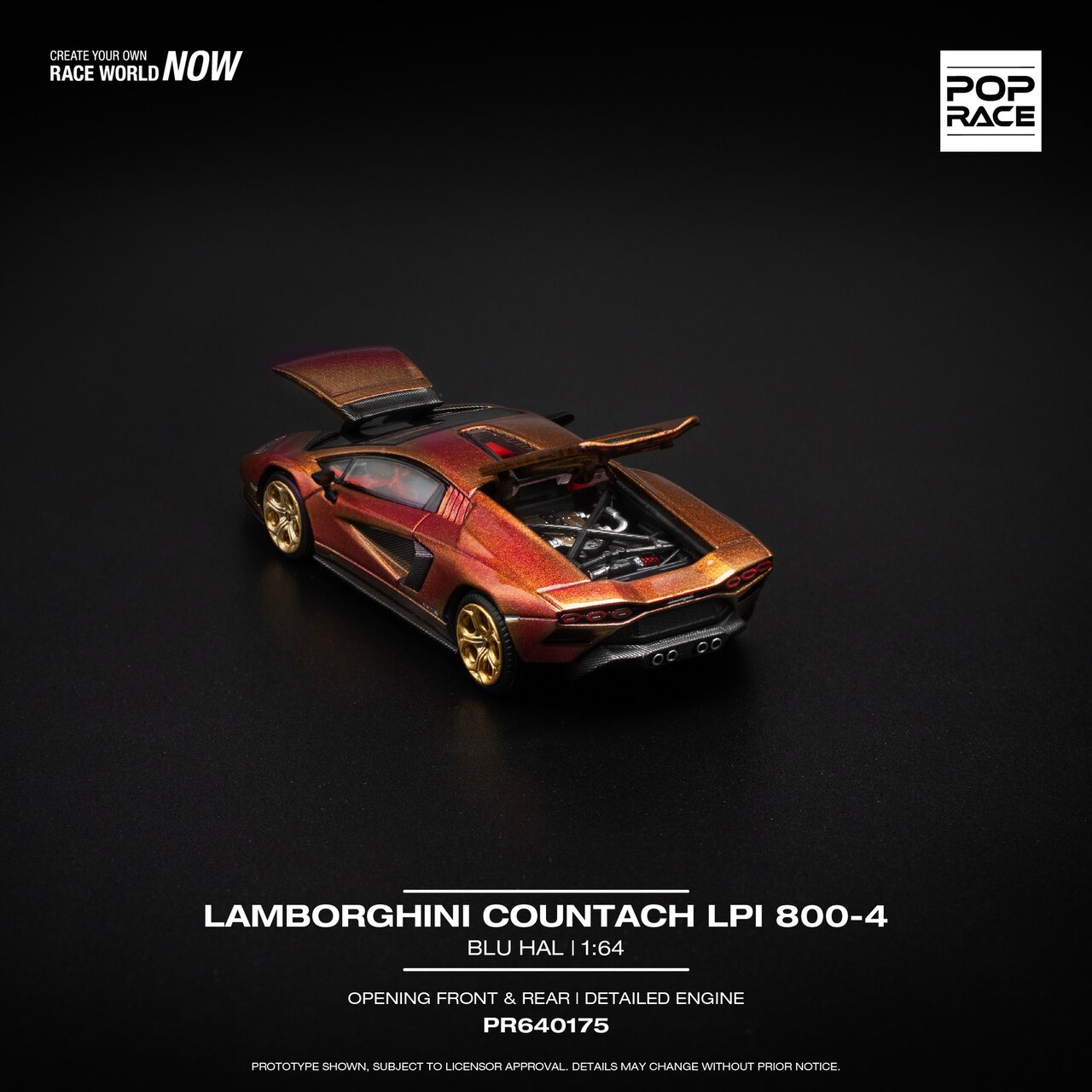 1:64 Lamborghini Countach LPI 800-4 Blu Hal - obrazek 4