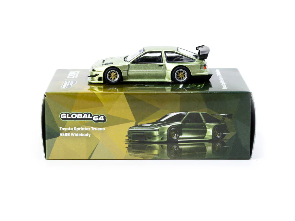 1:64 Toyota Sprinter Trueno AE86 Widebody Green - obrazek 4