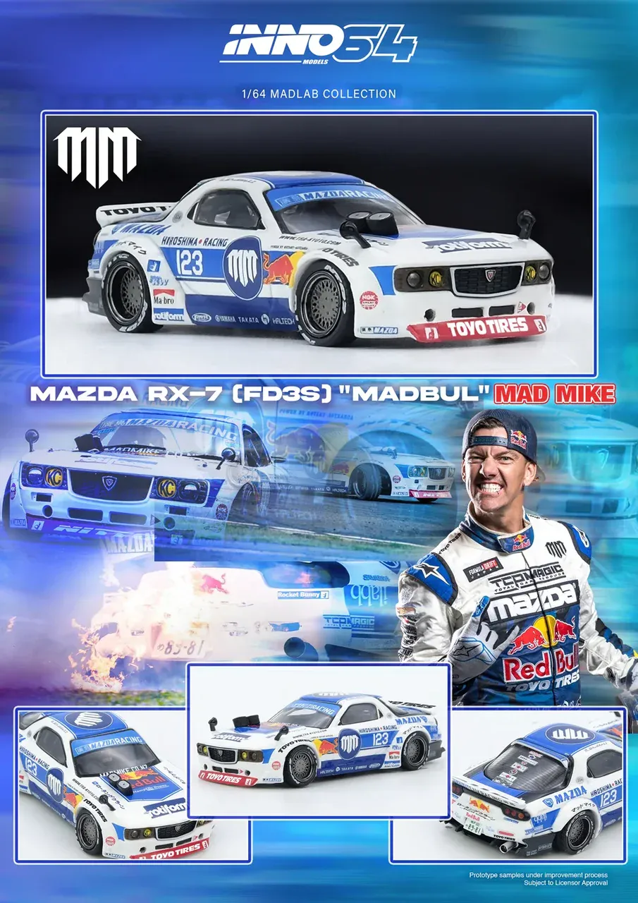 1:64 Mazda RX-7 (FD3S) PANDEM ROCKET BUNNY “MADBUL Gen 7.3” MADLAB