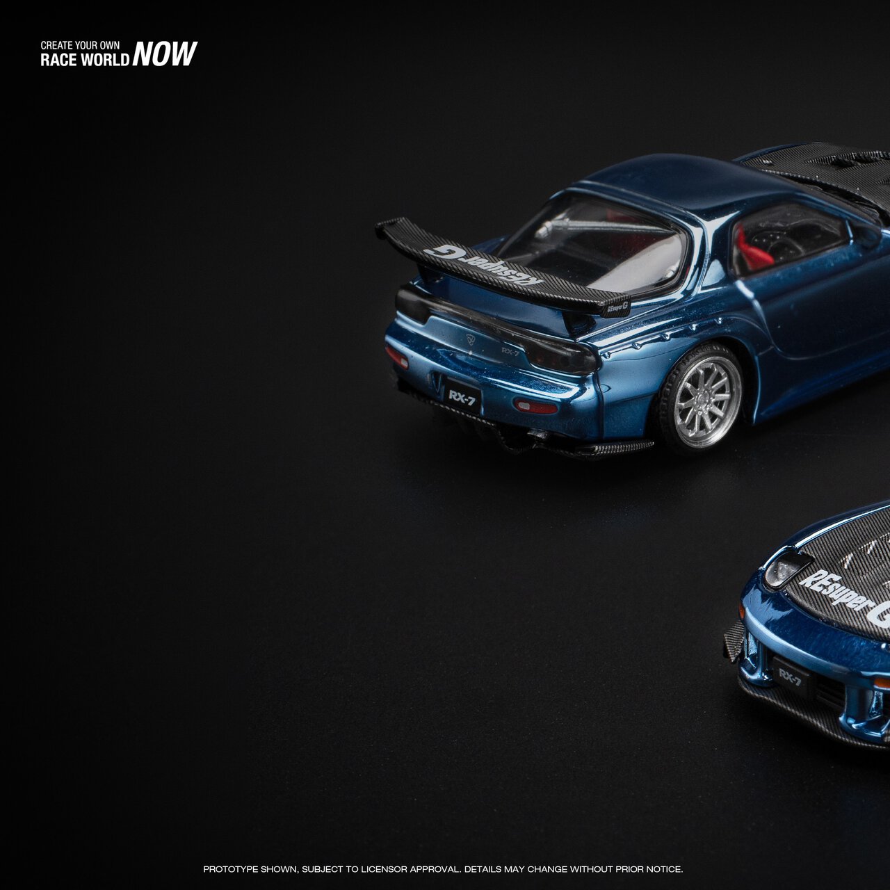1:64 Mazda RX7 RE-AMEMIYA Widebody Blue Chrome - obrazek 14