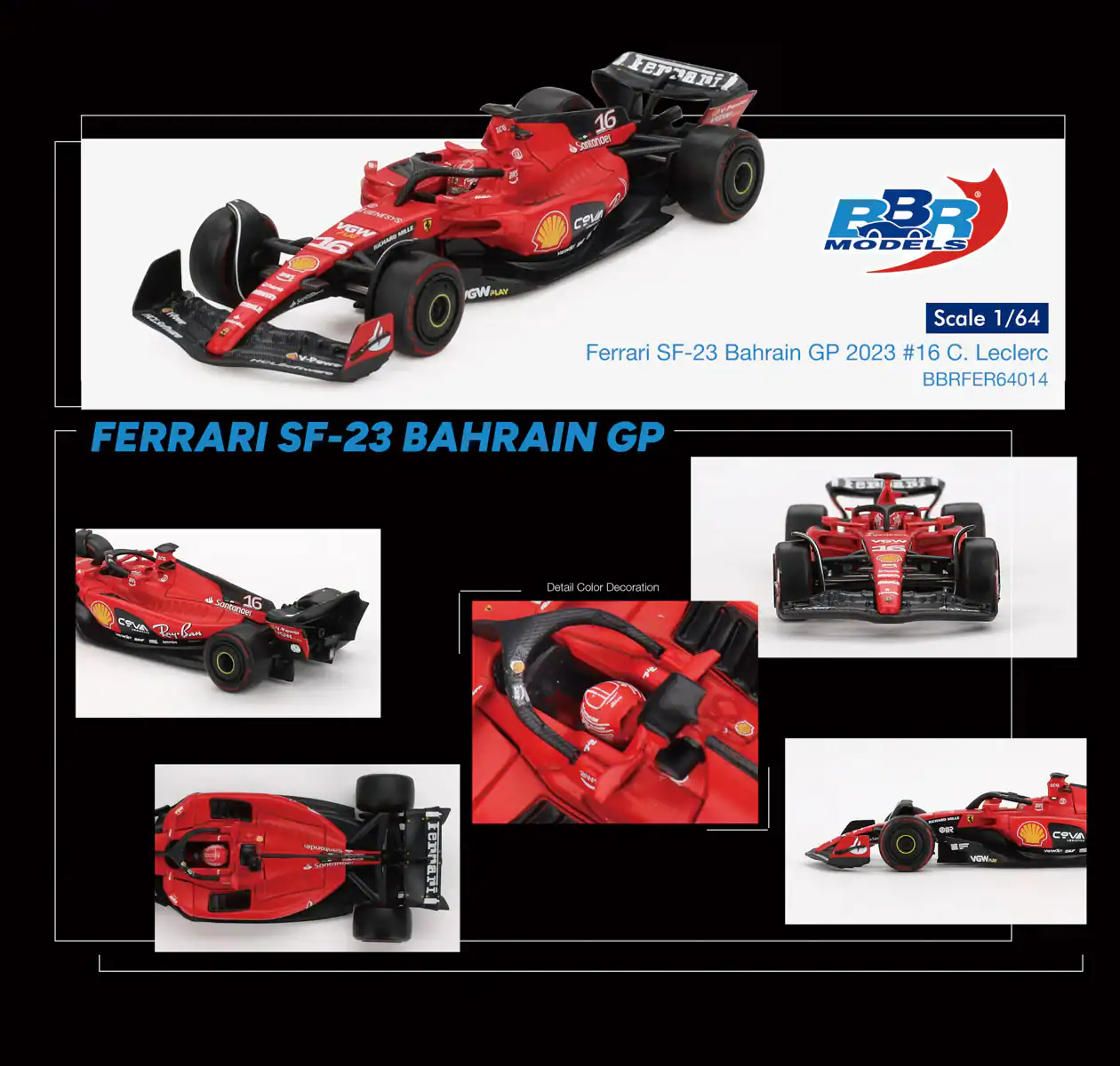 1:64 Ferrari SF23 2023 Monaco GP #55 Carlos Sainz - obrazek 4