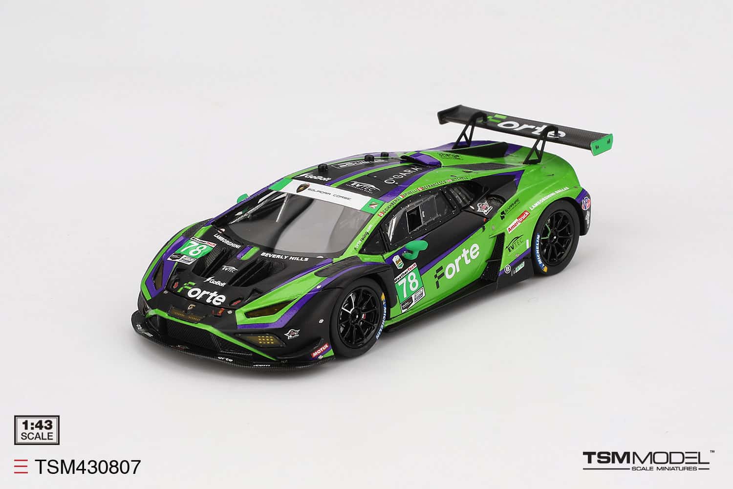 1:43 Lamborghini Huracan GT3 EVO2 #78 2024 IMSA Daytona 24 Hrs Forte Racing