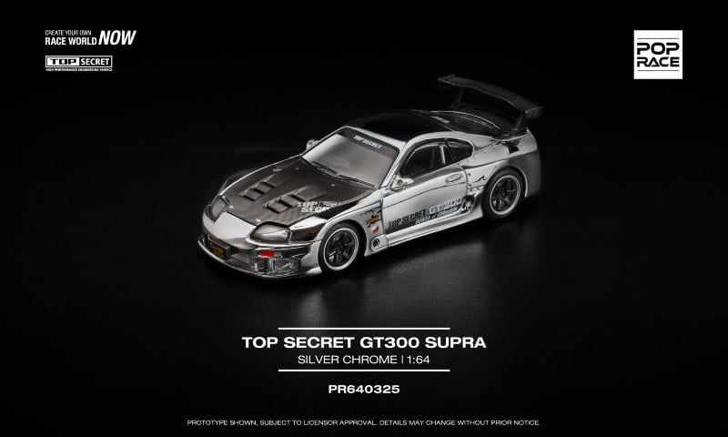 1:64 Top Secret GT300 Supra Silver Chrome - obrazek 3