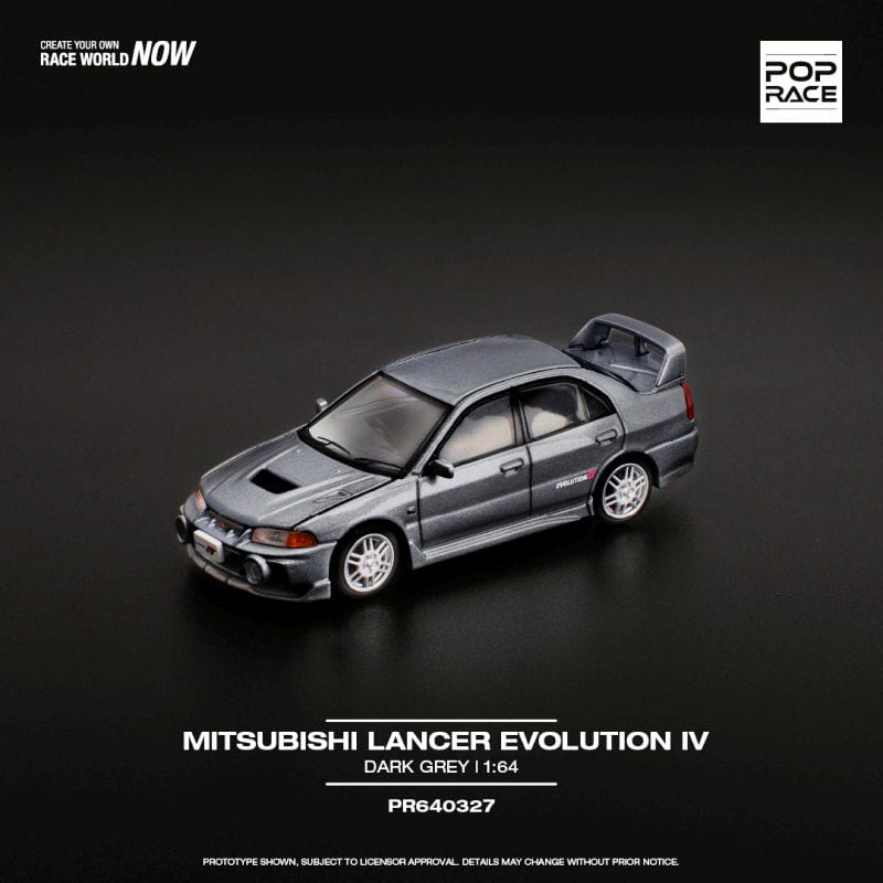 1:64 Mitsubishi Lancer Evolution IV Dark Grey - obrazek 3