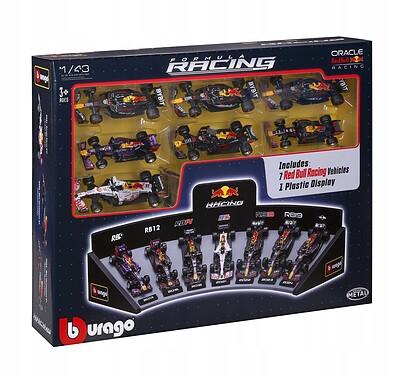 1:43 Red Bull Racing Set 7 Models Oracle Cars 2013-2023 BBurago Scale 1/43 And Display