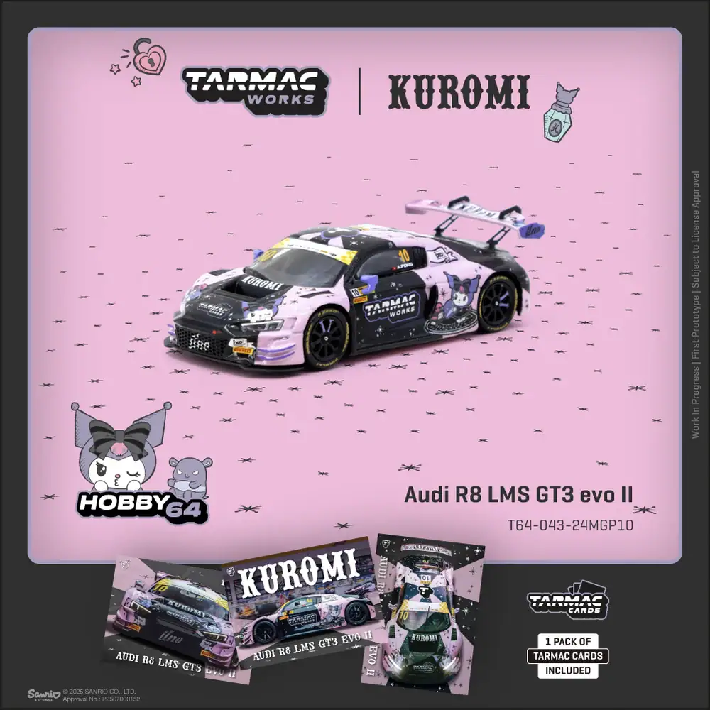 1:64 Audi R8 GT3 evo II Kuromi Macau GT Cup - FIA GT World Cup 2024 Uno Racing Team Adderly Fong