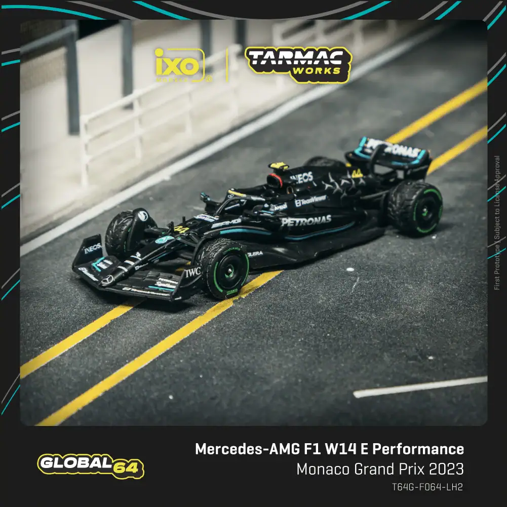 1:64 Mercedes-AMG F1 WE14 E Performance Monaco Grand Prix 2023 Lewis Hamilton