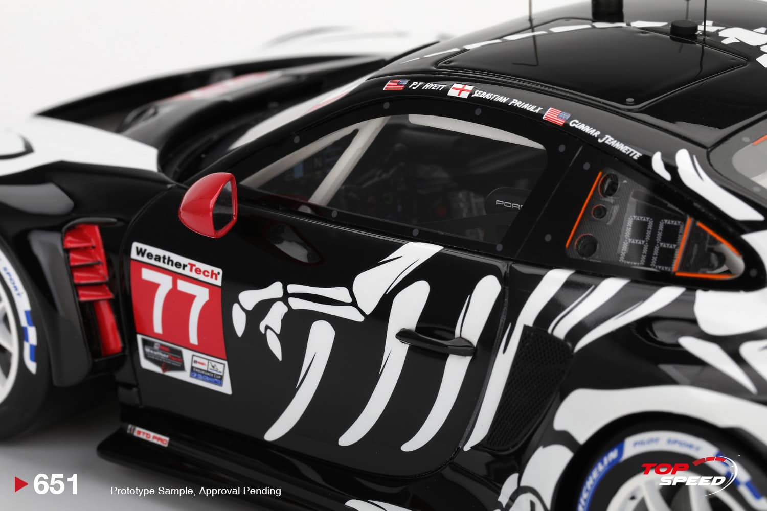 1:18 Porsche 911 GT3 R #77 2025 IMSA Petit Le Mans AO RACING Skeleton - obrazek 5