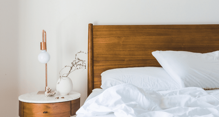 Pure cotton bedding on a light, comfortable bed