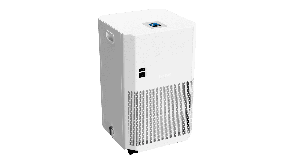 Inova DE20 air purifier supporting cleaner indoor air in a bedroom
