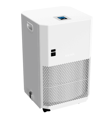 Inova DE20 air purifier supporting cleaner indoor air in a bedroom