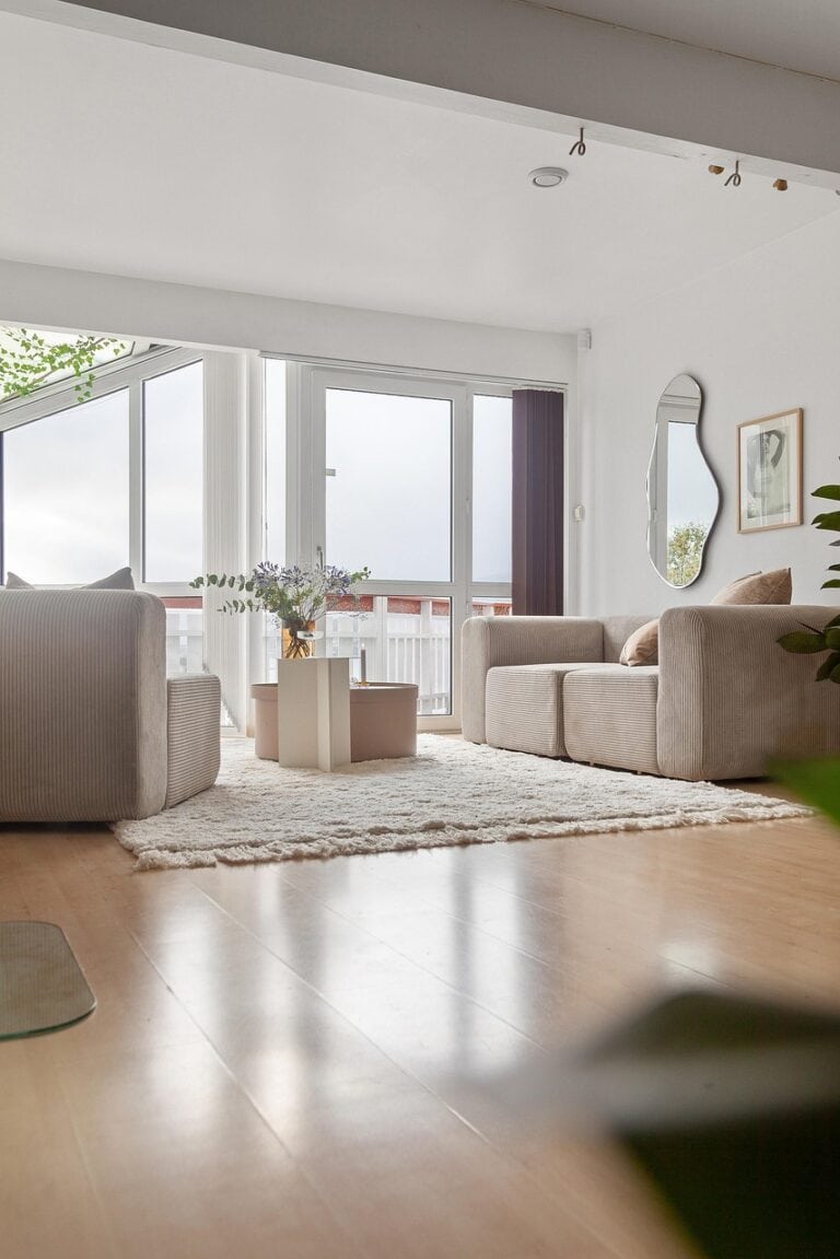 Bright living room showing clean indoor air and improved ventilation for healthier air quality