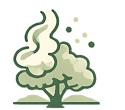 Bush fire smoke and outdoor airborne particles.