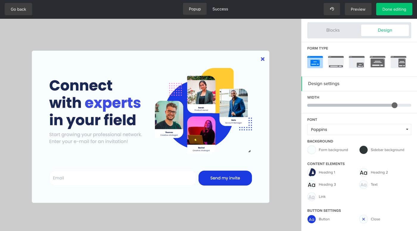 Popup builder