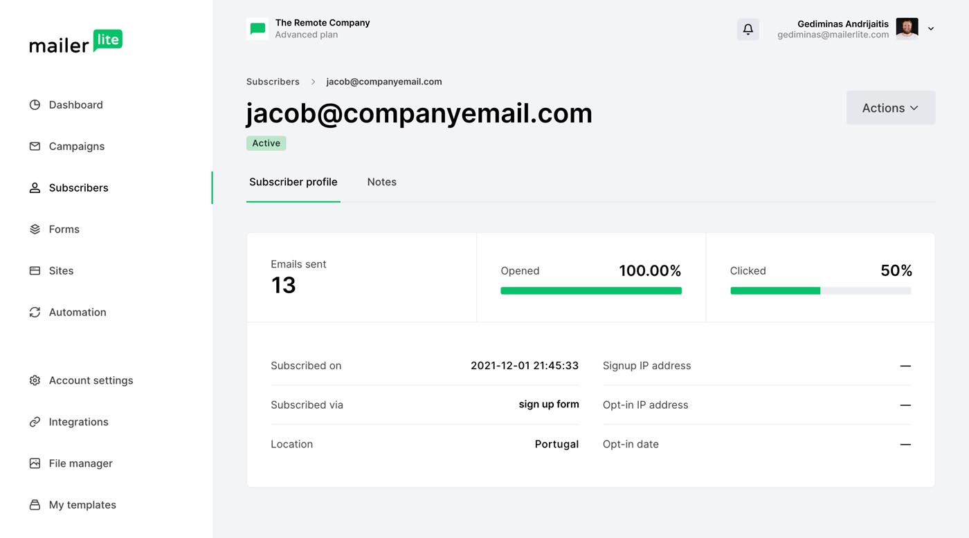 Subscriber management