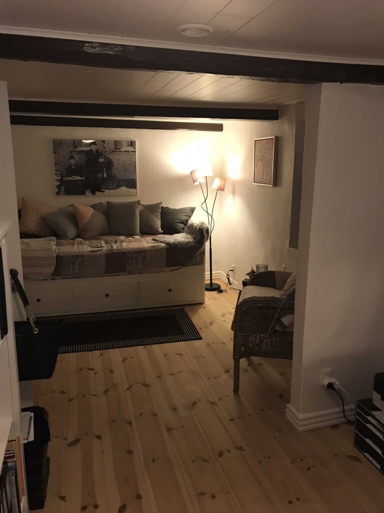 Hjemmekontoret oser af hygge og godt blandet...