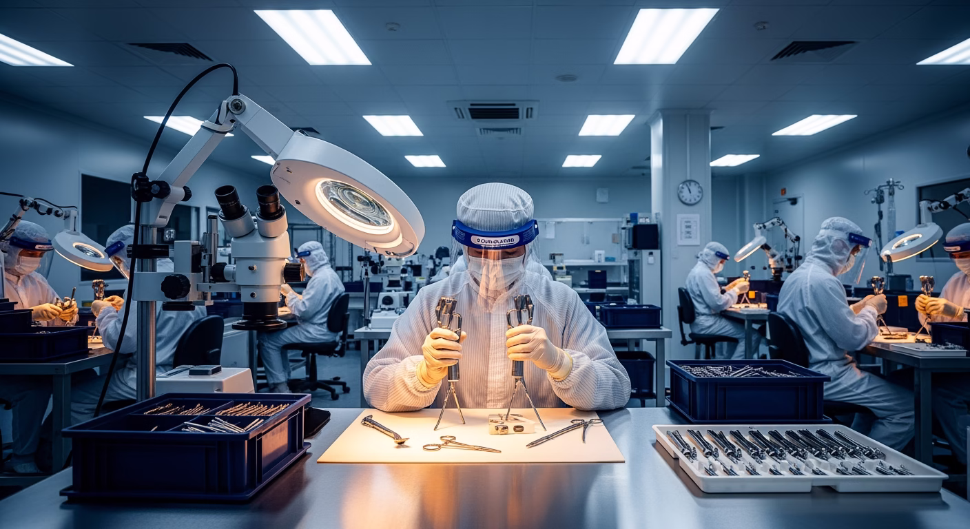 ISRG stock analysis precision manufacturing of surgical instruments in a clean facility