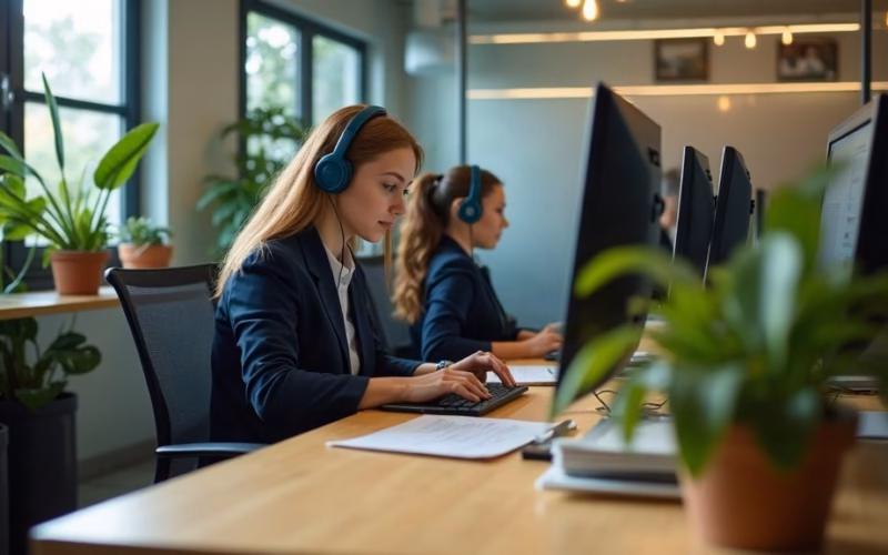 Inter & Co stock analysis: inter & Co customer-support office in Belo Horizonte, Brazil, anonymous staff in plain uniforms at…