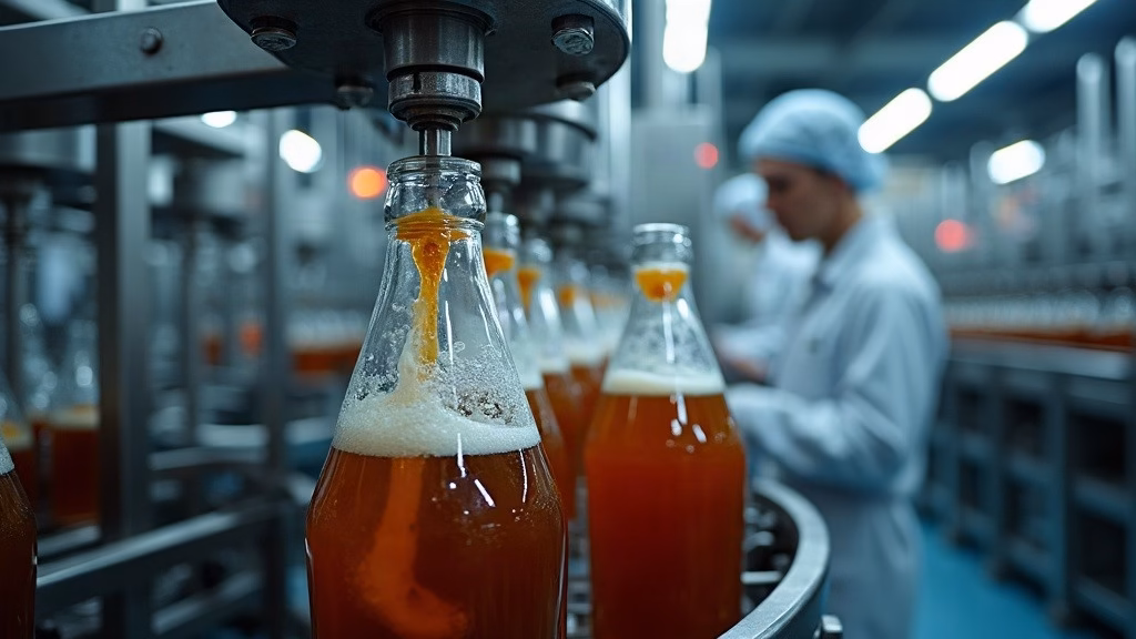 Coca-Cola Stock Analysis: inside a spotless soft-drink bottling plant, an automated stainless-steel line fills rows of clear…