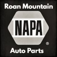 Vintage Roan Mountain NAPA auto parts logo, classic automotive branding image, automotive supplies history.