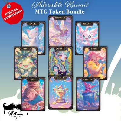 A group of cards with cartoon characters