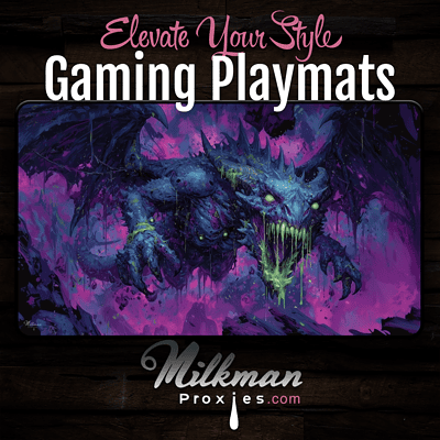 Skittlz - mtg zombie dragon playmat with infect - golgari playmat