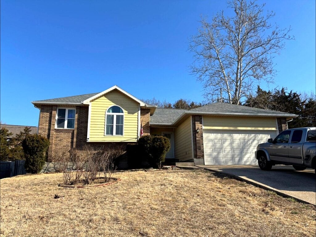 Split-level home in Rolla before a roof replacement
