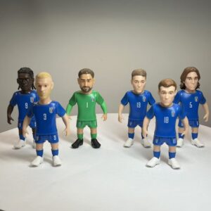 Italy National Team Soccer Figure Lot of 6 - Donnarumma Barella Calafiori Dimarco PMI 3 Inch Miniatures - Rare Azzurri Collectible