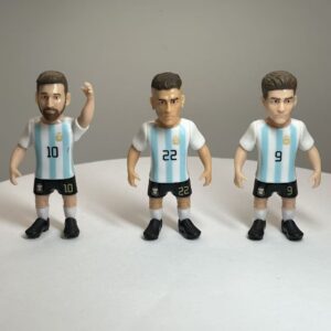 Messi Martinez Alvarez Argentina PMI Supergoal Mundial Soccer Figure Set 3 Inch - World Cup Champions Series Rare Miniatures - Vintage Soccer Collectible