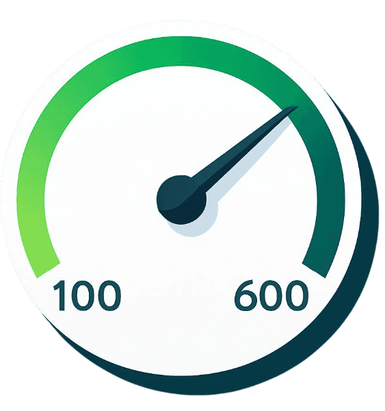 Data analytics gauge showing revenue growth and pricing insights.