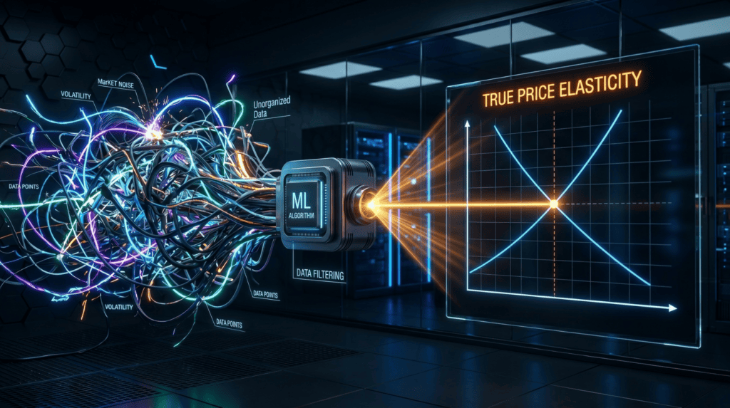 Advanced analytics dashboard showing true price elasticity with AI-driven data insights.