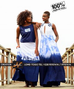 Robe longue batik brodée