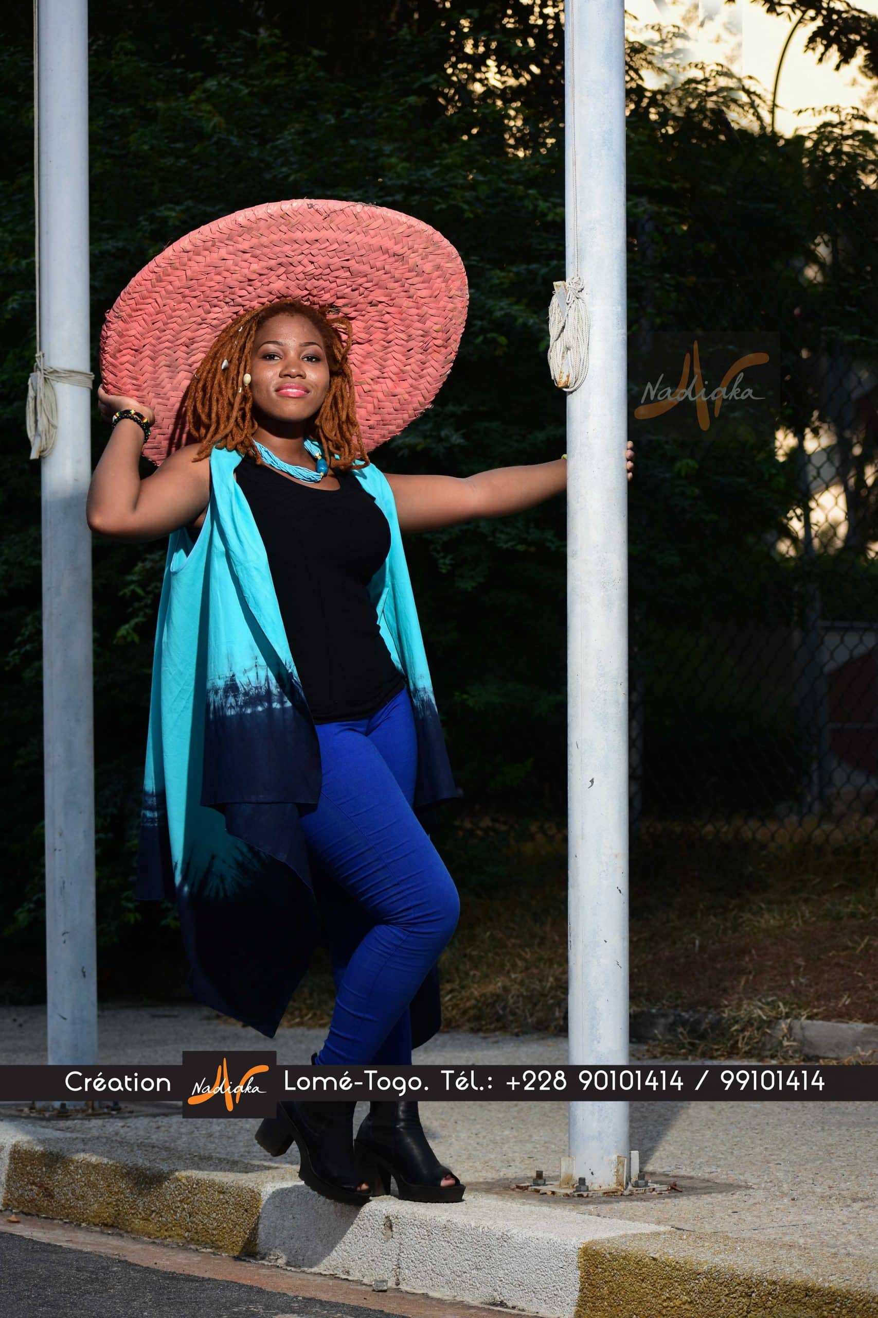 Gilet cape en tissu tie and dye