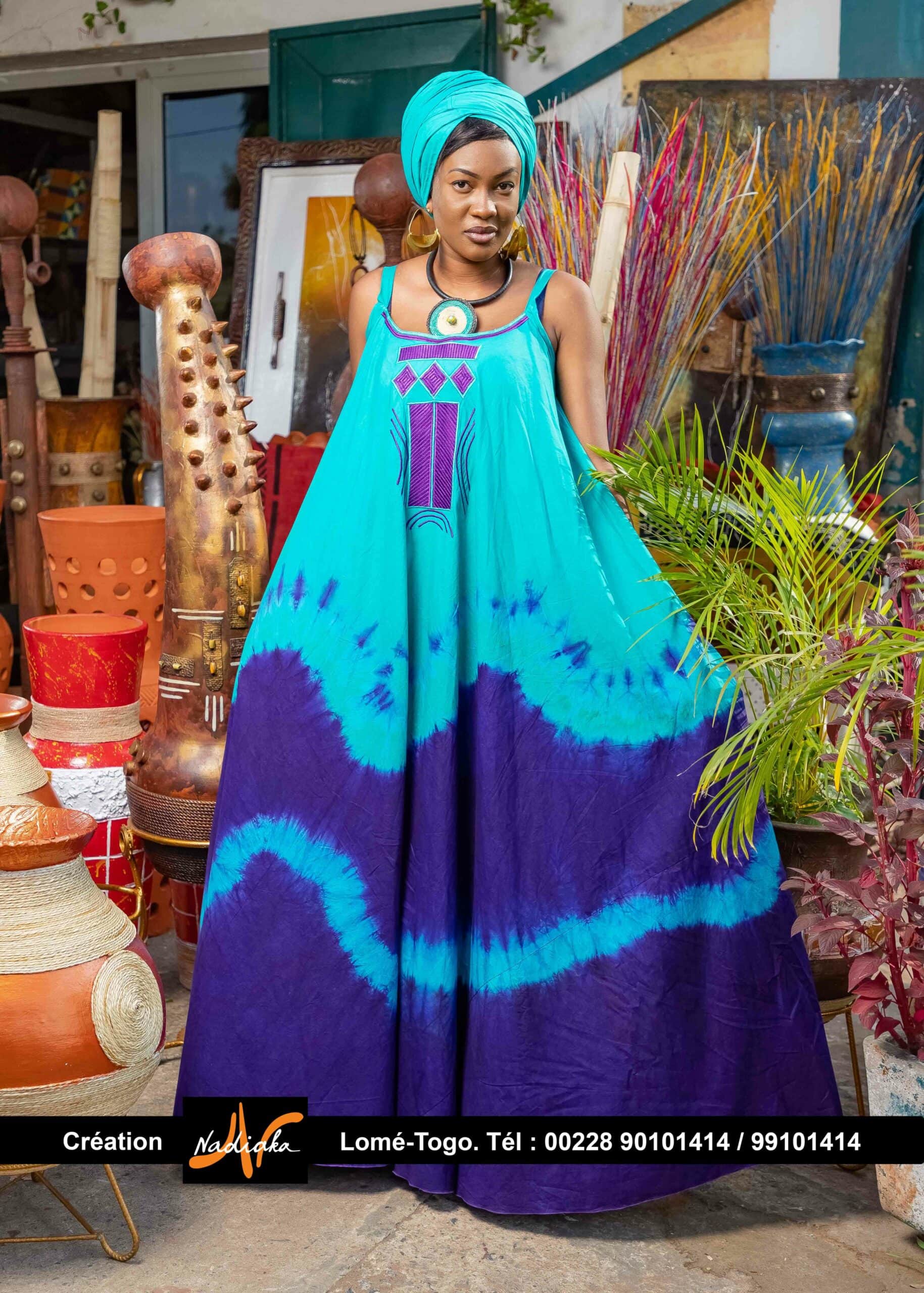 Robe longue batik