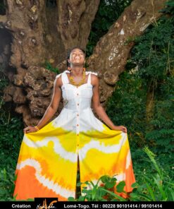 Robe longue batik colorée