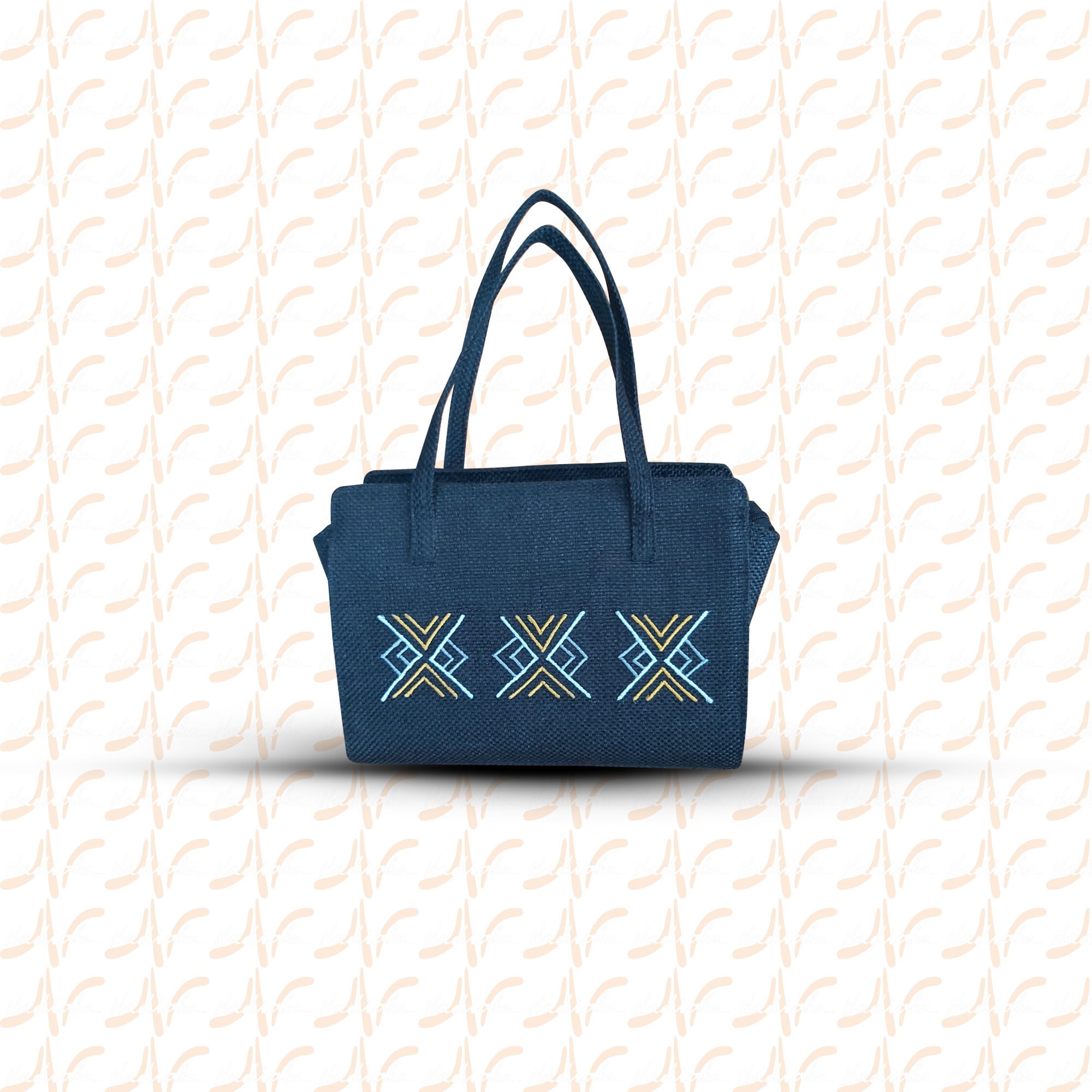 Sac à main brodé “Apo’Mi” couleur noir